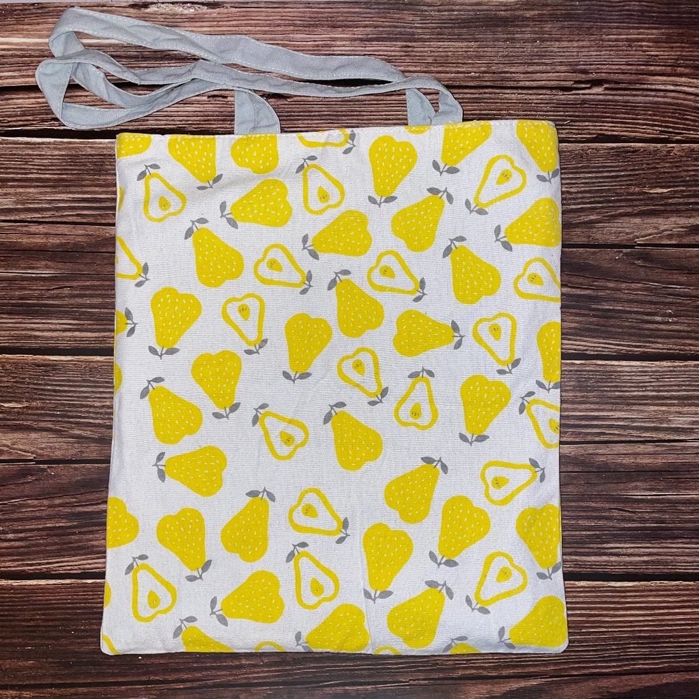 Pear Double Sided Cotton Canvas Bag Purse Fresh Fruit Design New (SKU: 14W)